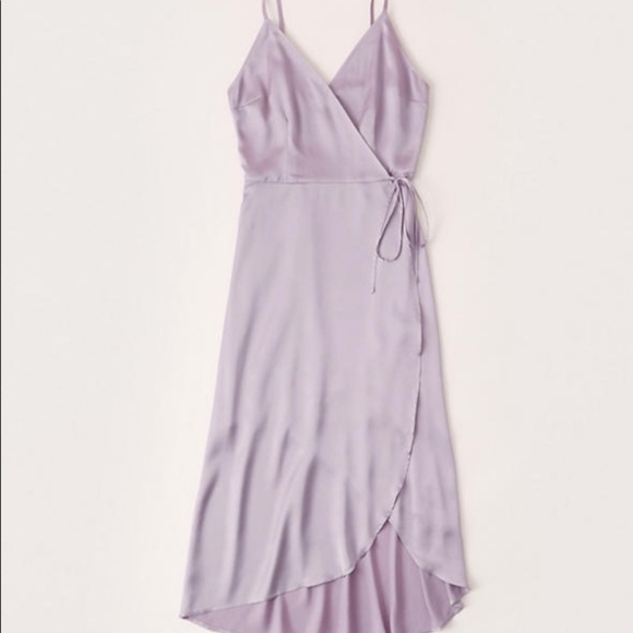 Abercrombie & Fitch Dresses & Skirts - NWT purple satin wrap midi dress
